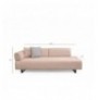 3-Seat Sofa-Bed Hannah Home Infinity with Side Table - Beige Beige