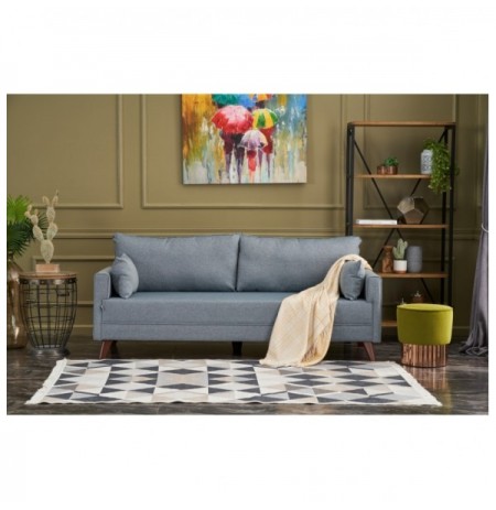 3-Seat Sofa-Bed Hannah Home Bella Soft Yatakl? Üçlü Koltuk - Blue Blue