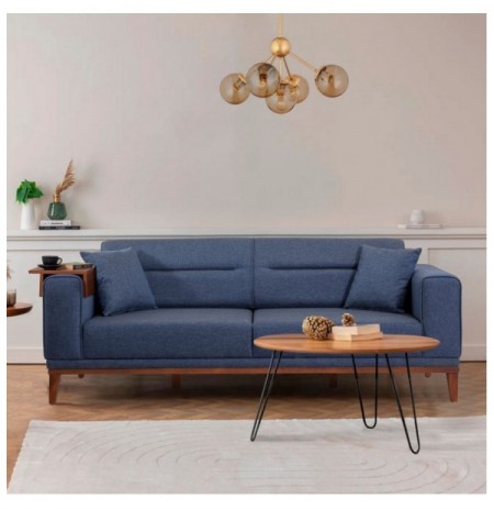 3-Seat Sofa-Bed Hannah Home Liones Tepsili-Dark Blue Dark Blue