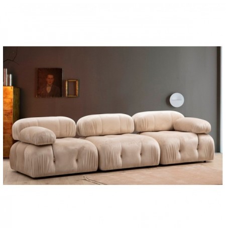 3-Seat Sofa Hannah Home Bubble 3 Seater ( L1-O1-1R) - Velvet Cream