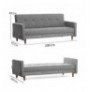 Divan 3-vendesh me hapje Hannah Home Hiko - Light Grey