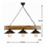 Chandelier Opviq Üç ?apka Avize Walnut Black