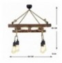 Chandelier Opviq Merdiven Halat 3 Walnut