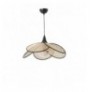 Chandelier Opviq Pervane Tekli Caml? Rattan Sark?t FumeBeige