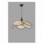 Chandelier Opviq Pervane Tekli Caml? Rattan Sark?t FumeBeige