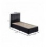 Single Bed Base & Headboard Hannah Home Ela Single - Black (100 x 200) Black