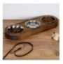 Pet Food Bowl Hannah Home PET016 Walnut