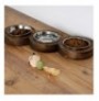 Pet Food Bowl Hannah Home PET010 Walnut