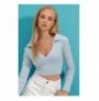 Woman's Blouse ALC-X7322 - Light Blue Light Blue