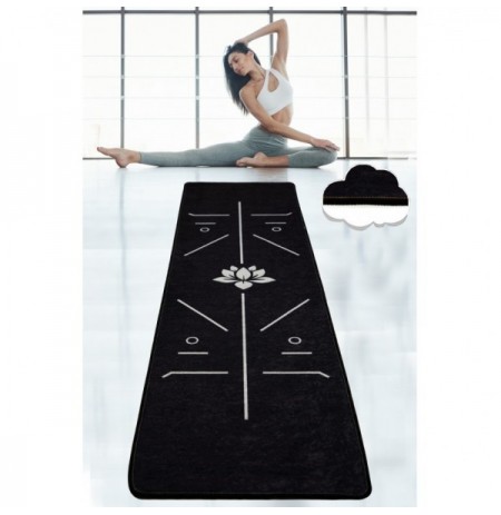 Yoga Carpet Bikram - Black Black White