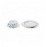 Dinner Set (24 Pieces) Hermia Aqua WhiteGoldBlue