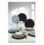 Ceramic Dinner Set (24 Pieces) Hermia Safir BlackGoldWhiteBlue