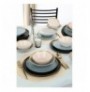 Ceramic Dinner Set (24 Pieces) Hermia Safir BlackGoldWhiteBlue