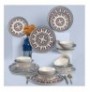 Ceramic Dinner Set (24 Pieces) Hermia TY039124F022AD79M00MAET000 WhiteBlueGoldRedTurquoise