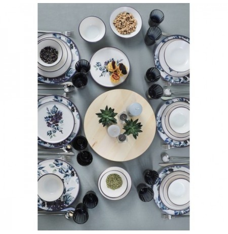 Dinner Set (24 Pieces) Hermia X000141420000000 WhiteBluePurple