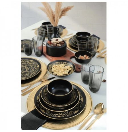 Dinner Set (24 Pieces) Hermia X000141510000000 BlackGold