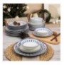 Dinner Set (24 Pieces) Hermia GBSATN24Y4R1614 WhiteBlue