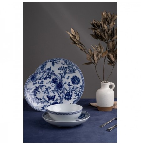 Dinner Set (24 Pieces) Hermia RZG24Y2195 BlueWhite