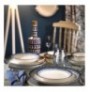 Dinner Set (24 Pieces) Hermia NNTS24Y2890004 Dark Blue White