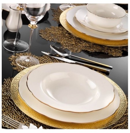 Dinner Set (83 Pieces) Hermia BNOLY83YT120 White Copper