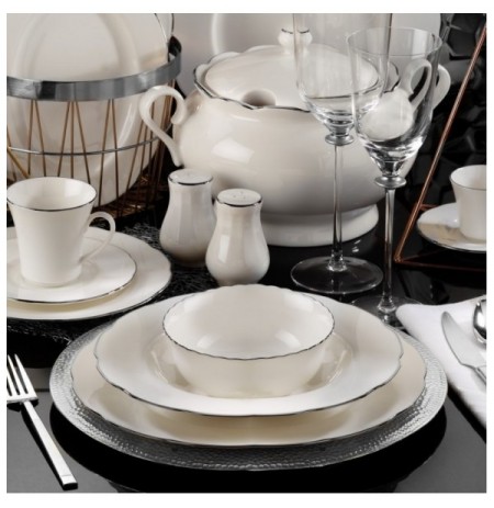 Dinner Set (83 Pieces) Hermia BNOLY83YT220 White Silver