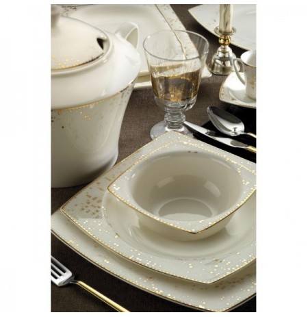 Dinner Set (68 Pieces) Hermia BNMR68YT43010372 Gold White