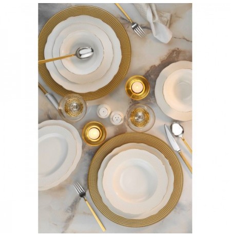 Dinner Set (58 Pieces) Hermia BNILY58YT20 Gold White