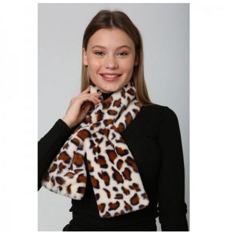 Scarf Abigail BYN02 - Ecru, Leopard v3