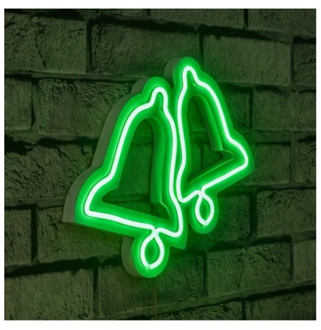 Dekor muri LED plastik Bells - Green Green