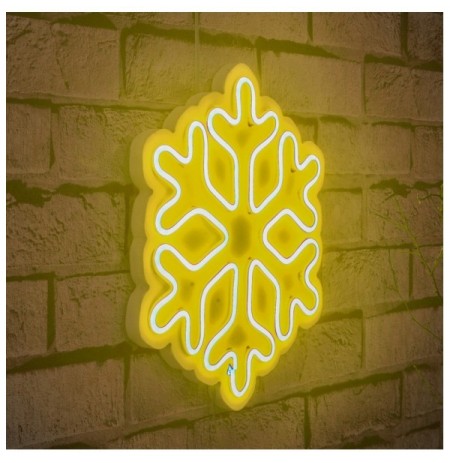 Dekor muri LED plastik Snowflake - Yellow Yellow