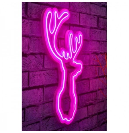 Dekor muri LED plastik Deer - Pink Pink