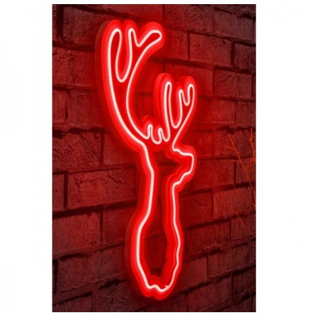 Dekor muri LED plastik Deer - Red Red