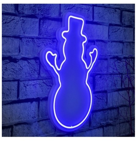 Dekor muri LED plastik Snowman - Blue Blue