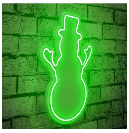 Dekor muri LED plastik Snowman - Green Green