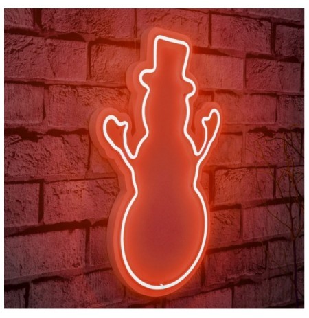 Dekor muri LED plastik Snowman - Red Red