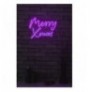 Dekor muri LED plastik Merry Christmas - Pink Pink