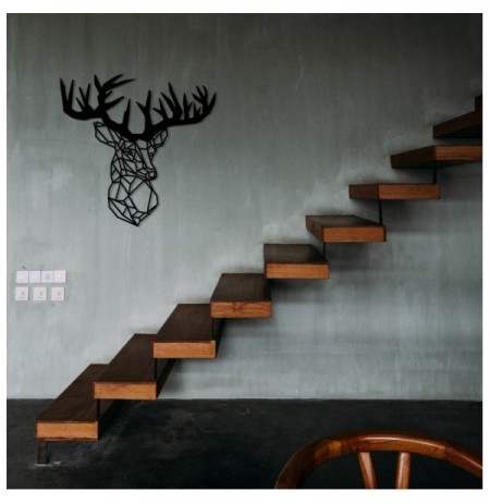 Dekor muri metalik Deer Metal Decor Black