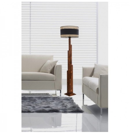 Ndricues Pedan Opviq Kule Ceviz Lambader Silindir 03 Rattan Abajurlu,Walnut