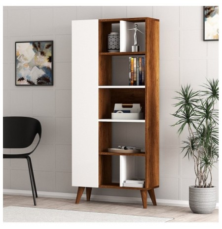 Raft Librash Kalune Design Ferzan Bookshelf - Baroque Walnut Baroque Walnut White