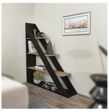 Raft Librash Kalune Design Pisagor - Black, Oak Black Oak