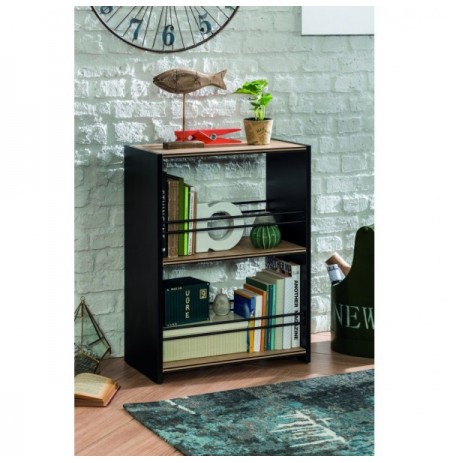 Raft Librash Kalune Design Black Small Bookcase Multicolor