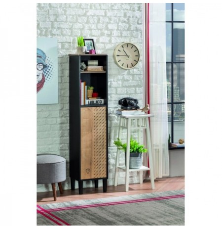 Raft Librash Kalune Design Black Bookcase Multicolor