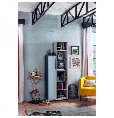 Raft Librash Kalune Design Trio Bookcase With Storage Multicolor