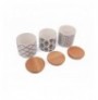 Set organizues qeramik (6 pc) Hermia Ares Storage Box 12 cm 3 Pieces White Black