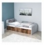 Krevat Tek Kalune Design Newra - Light Walnut, White