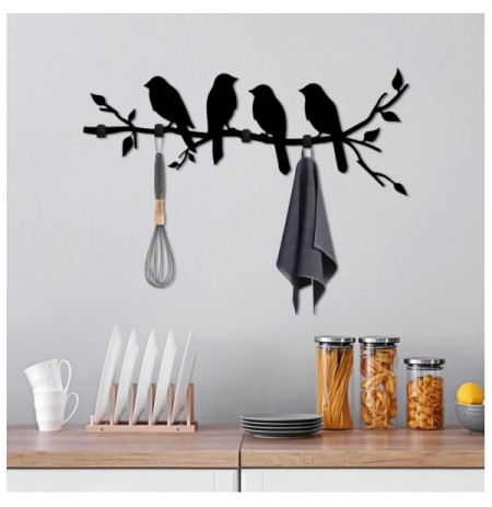 Varese muri metalike Wallity Sitting Birds Black