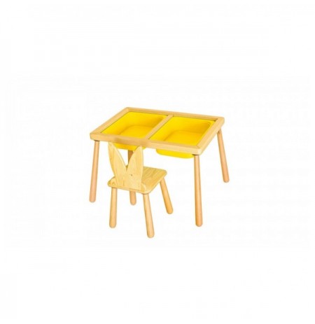 Set Tavoline per femije Kalune Design Table and Chair - Yellow Yellow