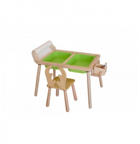 Set Tavoline per femije Kalune Design Roll and Chair - Green Green