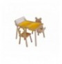 Set Tavoline per femije Kalune Design Roll and 2 Chairs - Yellow Yellow