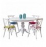 Set ( 5 Pc ) Tavoline ngrenie + karrige Kalune Design Albero25 White